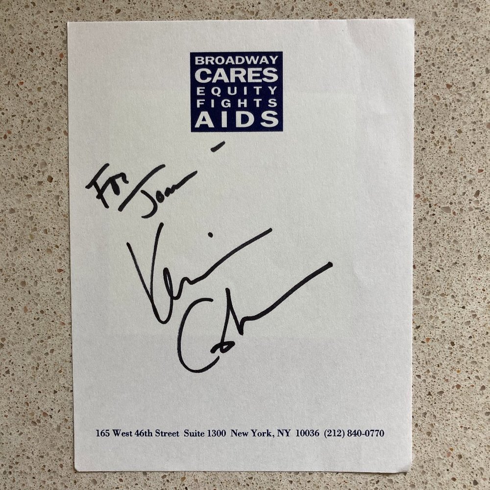 Kevin Cahoon Signed Inscribed BCEFA Paper 4.5” X 5 1/2 “ Broadway The Lion King